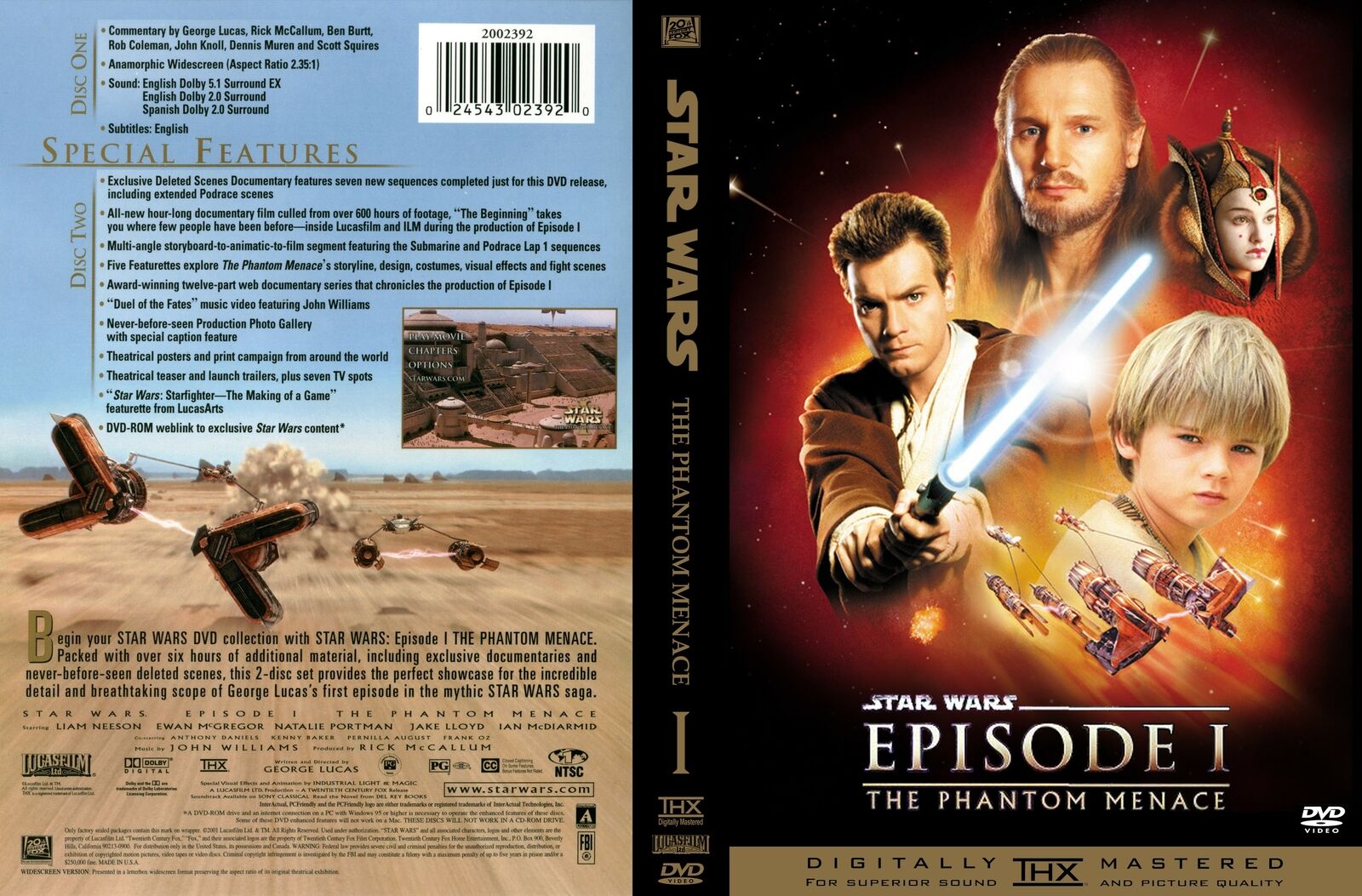 Wars Episode I The Menace (DVD, 2001, 2-Discs Liam Neeson) 24543023913 eBay