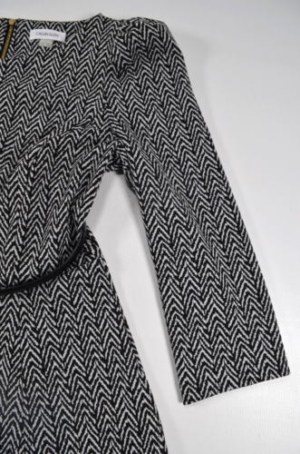 Vestido Calvin Klein para mujer talla 8 blanco y negro tweed patrón espiga 3/4 Slv - Imagen 9 de 19