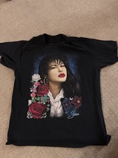 Selena Quintanilla Vintage 90s Black T-Shirt Small Graphic Concert Music Tee