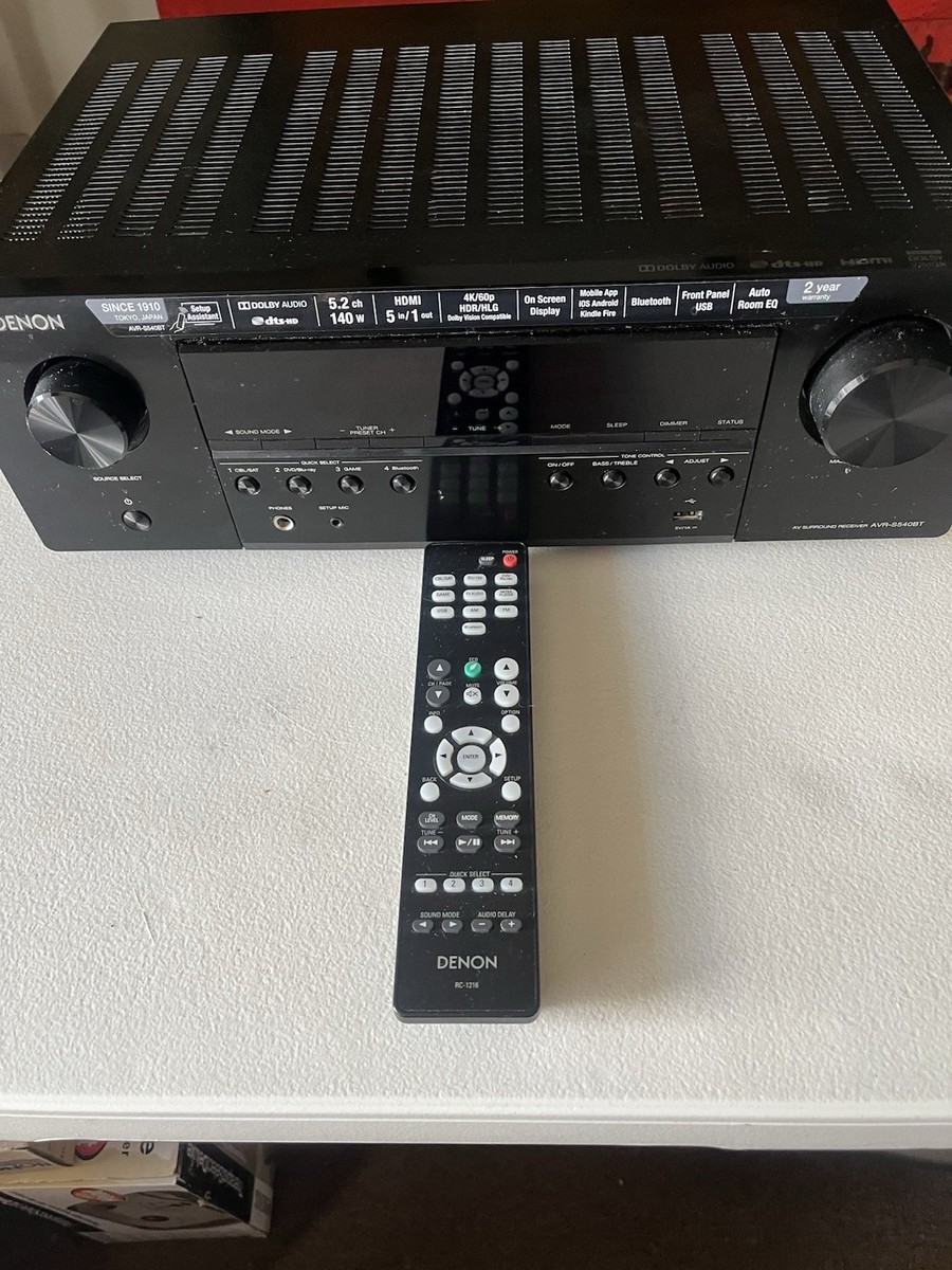 Vintage Denon AVR-S540BT 5.2 Channel AV Surround Receiver Black
