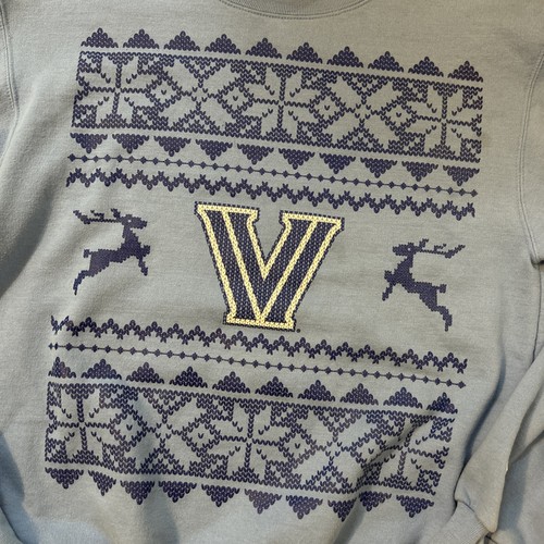 Villanova University Champion Christmas Festive Sweater Crew Neck Size Small - Picture 2 of 4