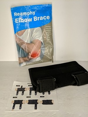 New Adjustable Reamphy Elbow Brace Support Black For Men And Women 