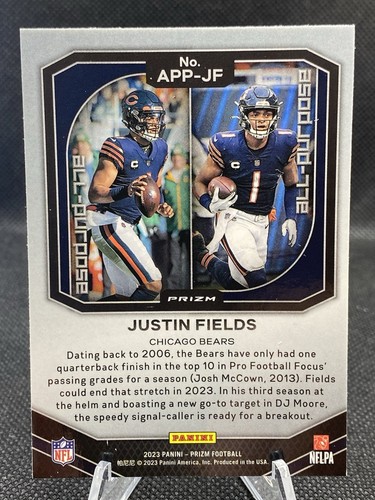Justin Fields 2023 Panini Prizm Football All-Purpose Silver #APP-JF Bears - Picture 2 of 2