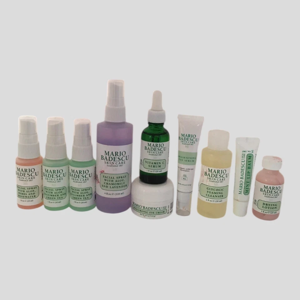Mario Badescu 10 piezas. Juego de cuidado de la piel de viaje ~ suero/limpiador espumante/loción de vitamina C Foto 4 de 4