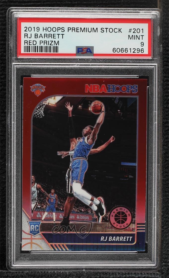 2019-20 Panini NBA Hoops Premium Stock Red Prizm RJ Barrett #201 PSA 9 MINT 2l4