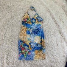 multicolor animal snake print halter mini dress size 6