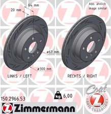 2x ZIMMERMANN Bremsscheibe BLACK Z 150.2966.53 für BMW 3er G20 G80 G28 Touring