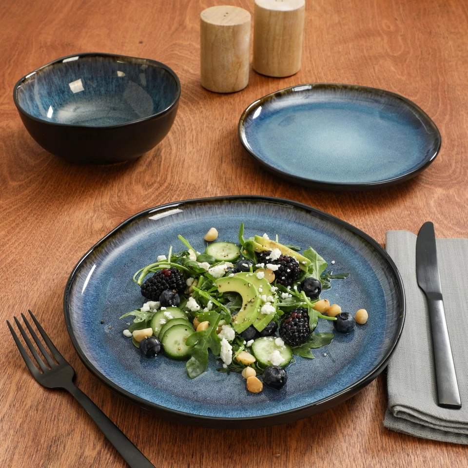 Nardini 12 Piece (Service for 4) Plates and Bowls Reactive Glaze Dishes Stone... - Image 2 of 4