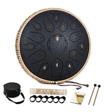 Steel Tongue Drum 15 Notes 14 Inch D-Key Panda Balmy Drum Percussion Instrument