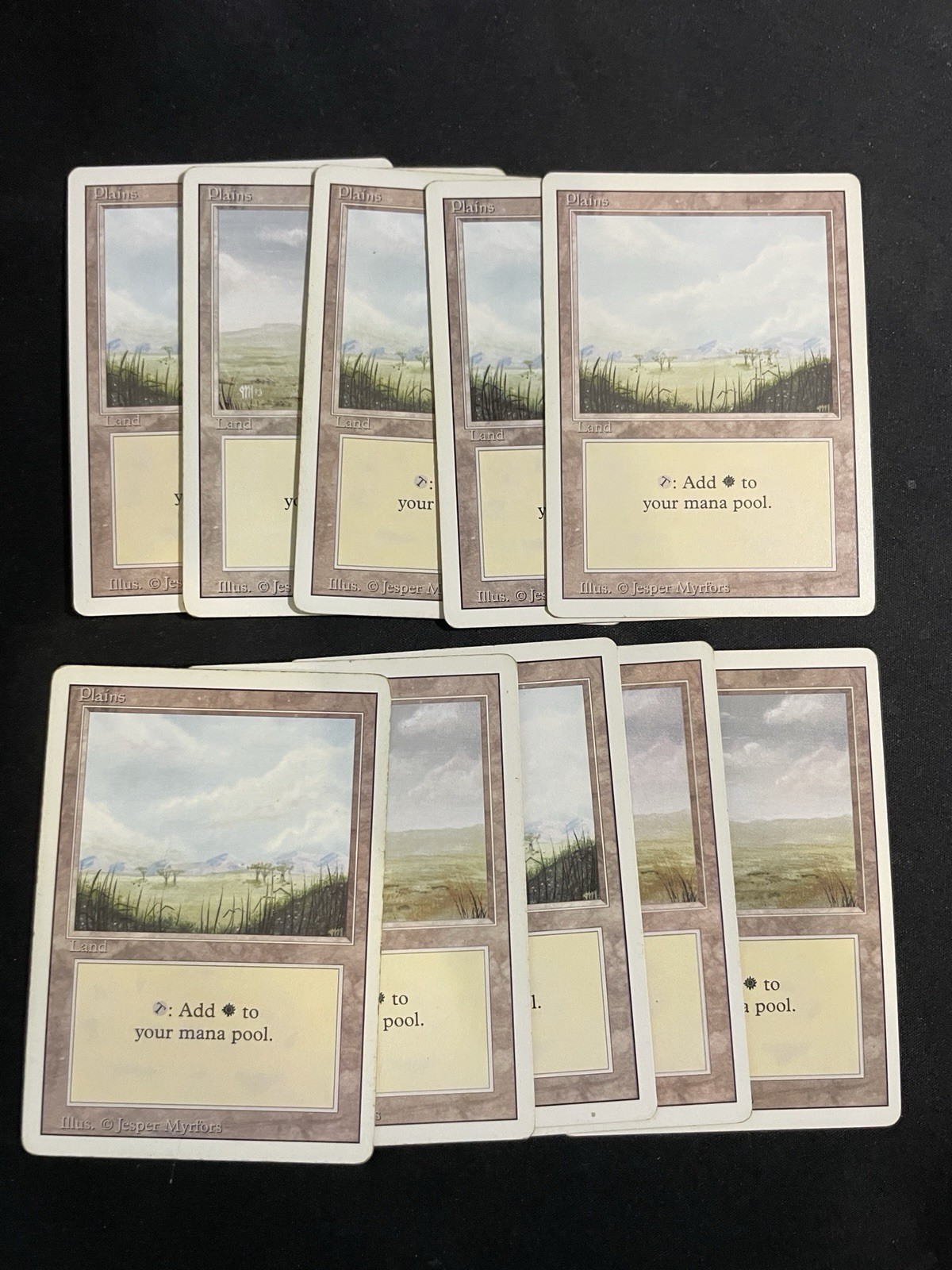 X10 Mtg Plains Revised Edition Magic the Gathering