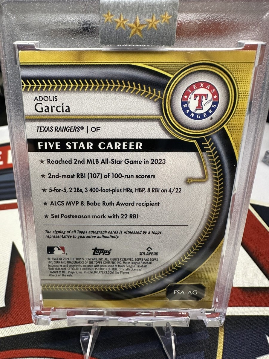 Adolis Garcia 2025 Topps Five Star #FSA-AG Auto /99 On Card