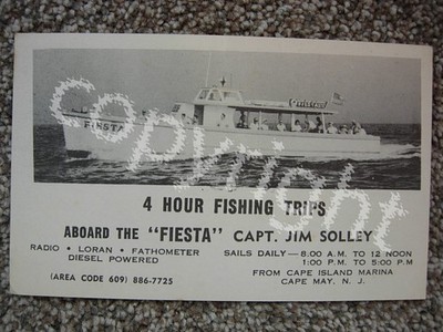 CAPE MAY NJ-FIESTA FISHING BOAT-CAPT JIM SOLLEY-4 HOUR TRIP-NEW JERSEY