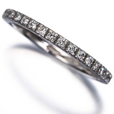 Auth BVLGARI Ring Diamond Roma Amor Wedding Half Eternity EU48 18K WG