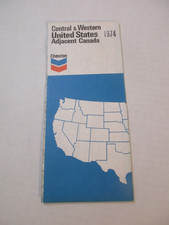 Vintage Stamped 1974 Chevron Central Western US Gas Station Road Map-Box D