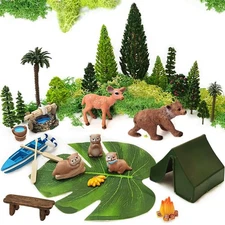 Miniature Garden Accessories, 32 Pcs, Model Scenery Kit, Forest Animal Figure...