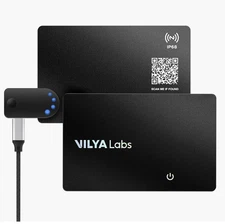 Slim Wallet Tracker Card for Apple Find My Rechargeable RFID Blocking