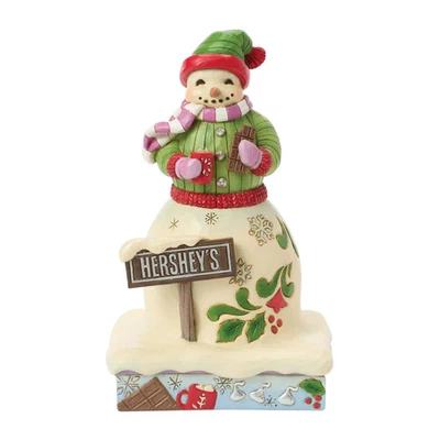 Jim Shore SNOWMAN WITH HERSHEY SIGN-CHOCOLATY CHEER 6017220 NEW 2025
