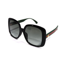 GUCCI GG0714SA 001 Square Injection Black Red Green Grey 56mm Women's Sunglasses
