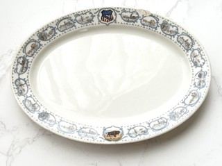 Antique Union Pacific Railroad Platter "Historical" Old Ivory Syracuse China