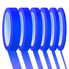 6 Rolls Fine Line Tape 1/16, 1/8, 1/5, 2/5, 1/2, 3/4 Inch X 55 Yard Fineline Mas