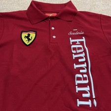 Scuderia Ferrari Factory Polo Shirt Patched Embroidered Free Shipp 90  s Large