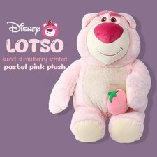 Disney Lotso Bear Stuffed Animal Toy Story Pastel Pink With Strawberry Plush Toy