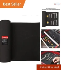 Tool Box Drawer Liner EVA Non-Slip Black 16x6 ft Washable Cushioning Durable