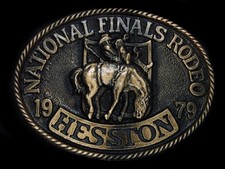 TJ05111 NOS NFR  1979 NATIONAL FINALS RODEO  HESSTON COLLECTOR BELT BUCKLE