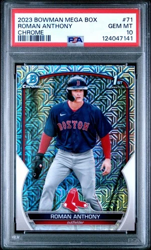 PSA 10 Roman Anthony 2023 Bowman Chrome 1st Mega Box Mojo Refractor GEM MINT