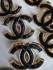Lot Of 10 20mm Designer Stamped Chanel Button Gold Tone 