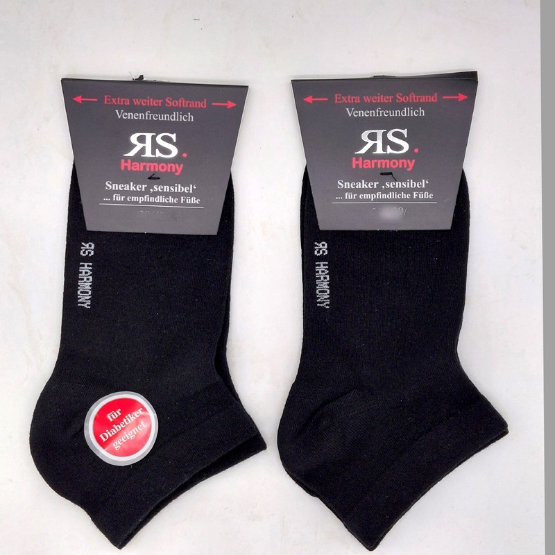 2 Pares De Calcetines De Hombre Sin Goma Con Banda Extra Ancha Negra 39-46