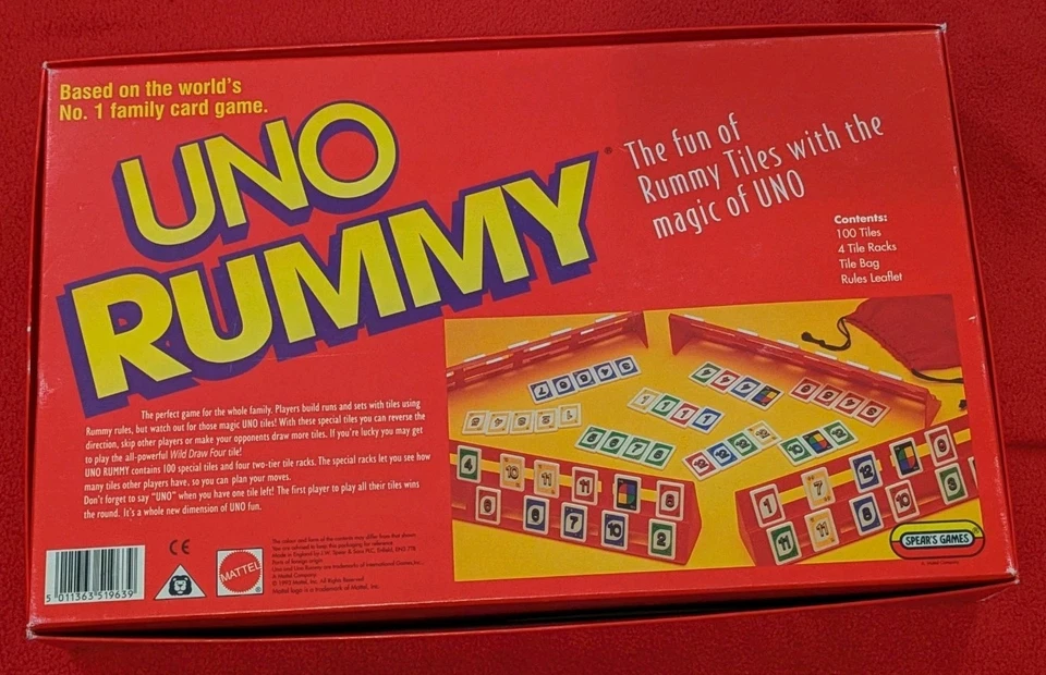 Uno Rummy Board Game Mattel Card Game Family Boardgame Toy Christmas COMPLETE - Image 2 of 3