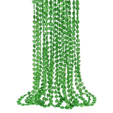 12 Pcs Shamrock Necklaces Bulk St Patricks Day Beads Necklace, Plastic Shamrock
