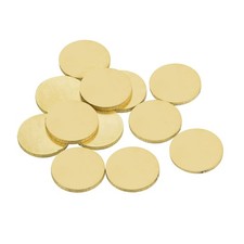 Stamping Blank Brass Round DIY Tag, 14mm/0.6" for Craft, Pack of 12, Yellow