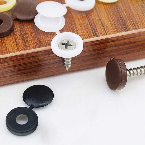 100/200X Plastic Hinged Screw Cover Cap Screw Covers Fold Snap Protective Caps - Bild 3 von 18
