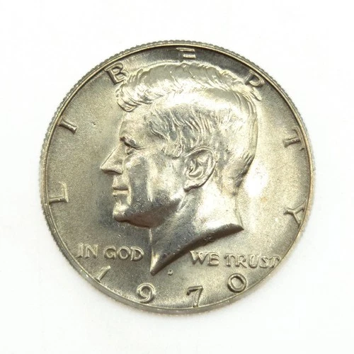 1970-D Kennedy Half Dollar 40% Silver UNC Proof-Like Semi-Reflective Fields