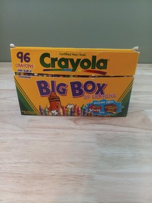 Vintage 1999 Crayola Big Box 96 Crayons Built In Sharpener Binney & Smith
