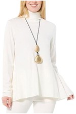 WynneLayers Women's Cashmere Butterfly Turtleneck Sweater Creme