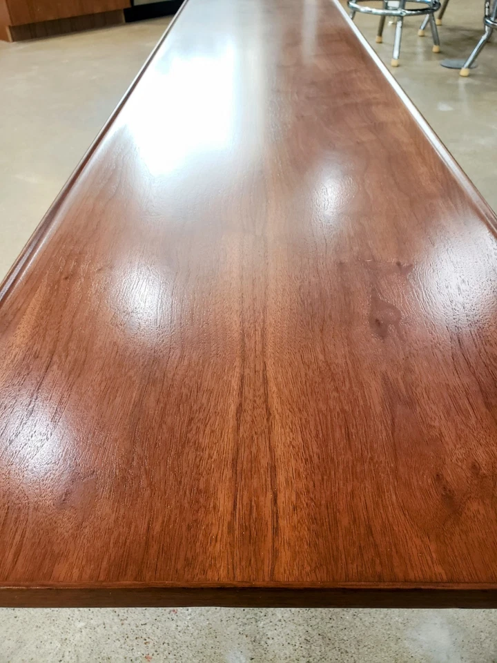 Mesa de centro Mid Century banco Kipp Stewart Drexel declaración nogal MCM con almohadilla Foto 3 de 4