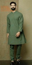 Handmade Traditional Shirts Top Shirt Solid Mens Clothes Cotton Cloth Kurta