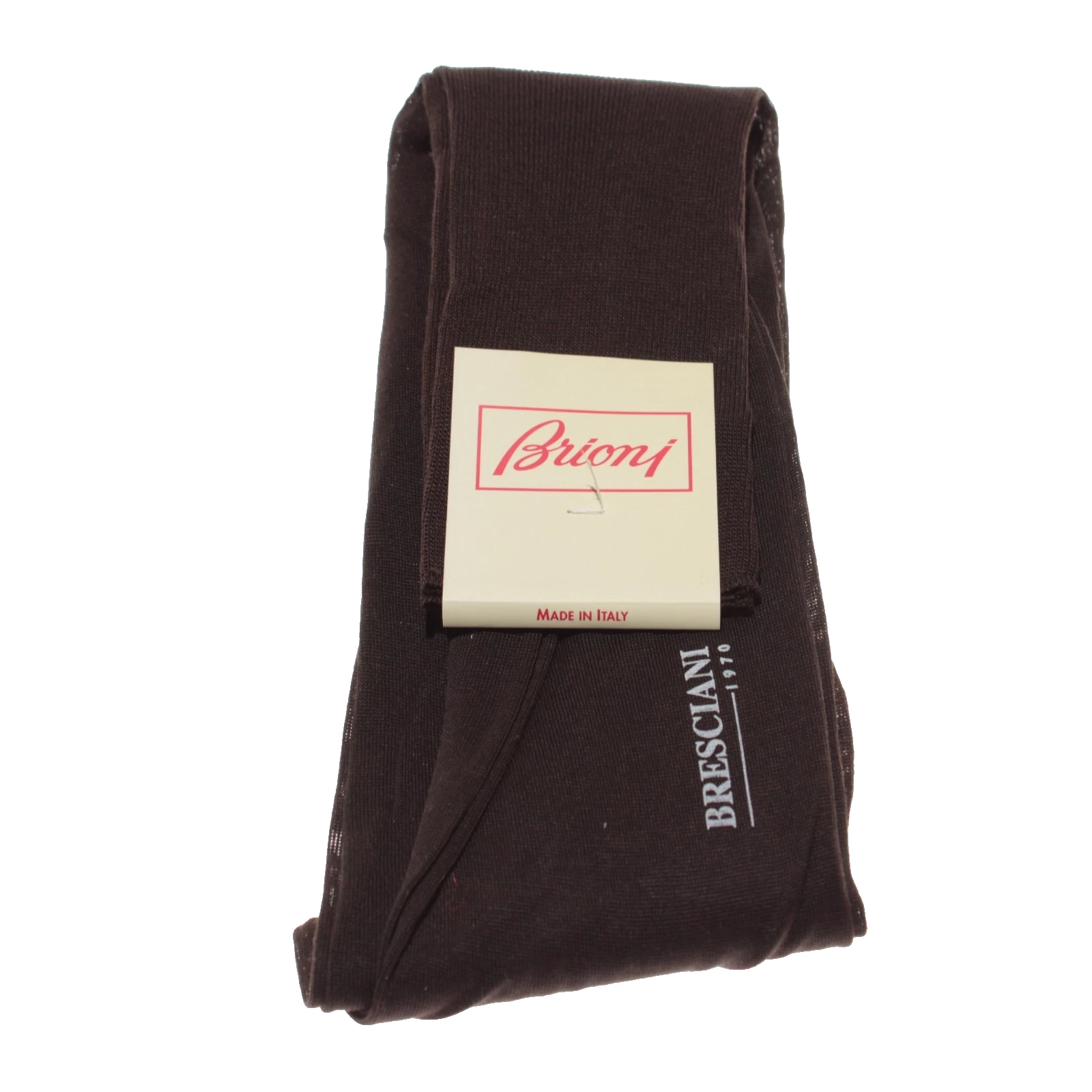 Brioni By Bresciani NWT Over the Calf Dress Socks Size XL in Brown 100% Cotton