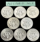 40% Silver Kennedy Half Dollars, 1967 - 68 D, Lot of 8 Coins Circ.  (Ref. K68 5)