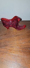 Ruby Red Vintage Fenton Hobnail Glass Shoe