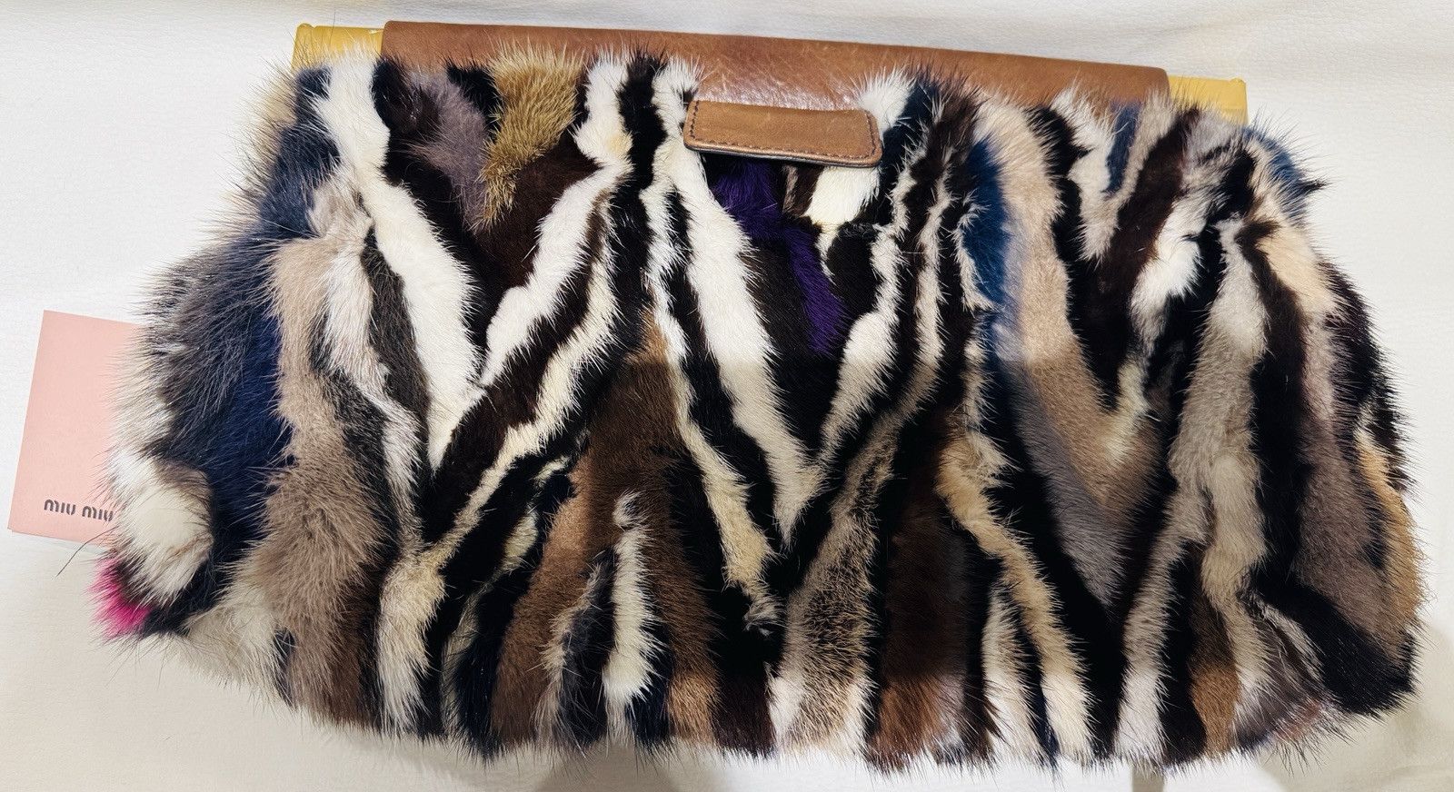 Miu Miu Clutch Bag In Rainbow Mink Patchwork Mult… - image 11