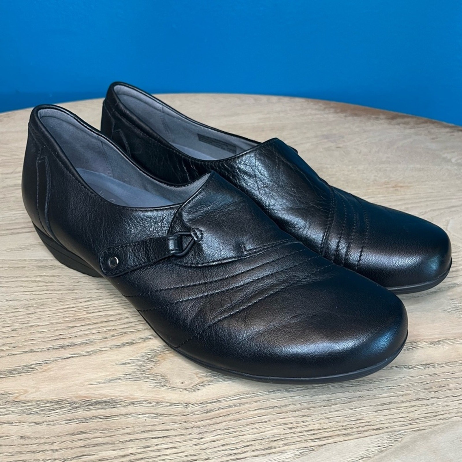 Dansko Franny Slip On Leather Loafer Black Milled Napa Women’s Size 41/10.5-11