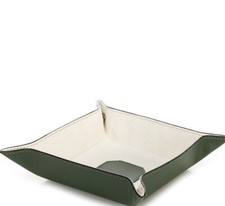 New Southern Living x GordonDunning Stratton Leather Catchall Tray, Hunter Green