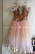 Professional Brown Pink Pas De Trois Swan Lake Romantic Dance Dress Adult Small