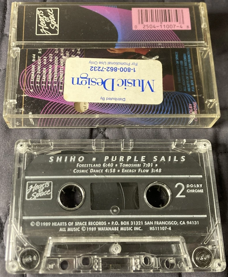 Shiho - Purple Sails - RARE 1989 Cassette Tape / Hearts Of Space / Promo - Image 2 of 3
