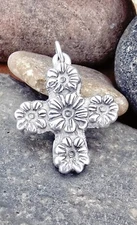LARGE James Avery Retired Flower Pendant Margarita Daisy Double Stamp Rare