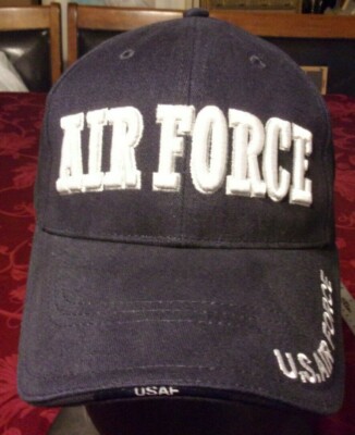 NWOT UNISEX USAF U.S. AIR FORCE ADJUSTABLE HAT IN BLACK RL 9